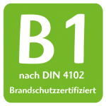 Brandschutzklasse B1 zertifiziert