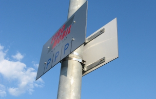 Aluverbund Schild mit Befestigung